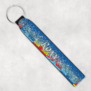 Glitter & Puzzle Piece Neoprene Wristlet Mockup