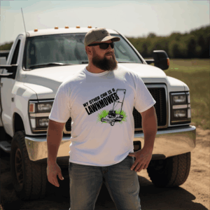 other car is a lawn mower shirt mockup