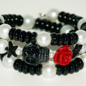 Handmade Skull Wrap Bracelet with stars