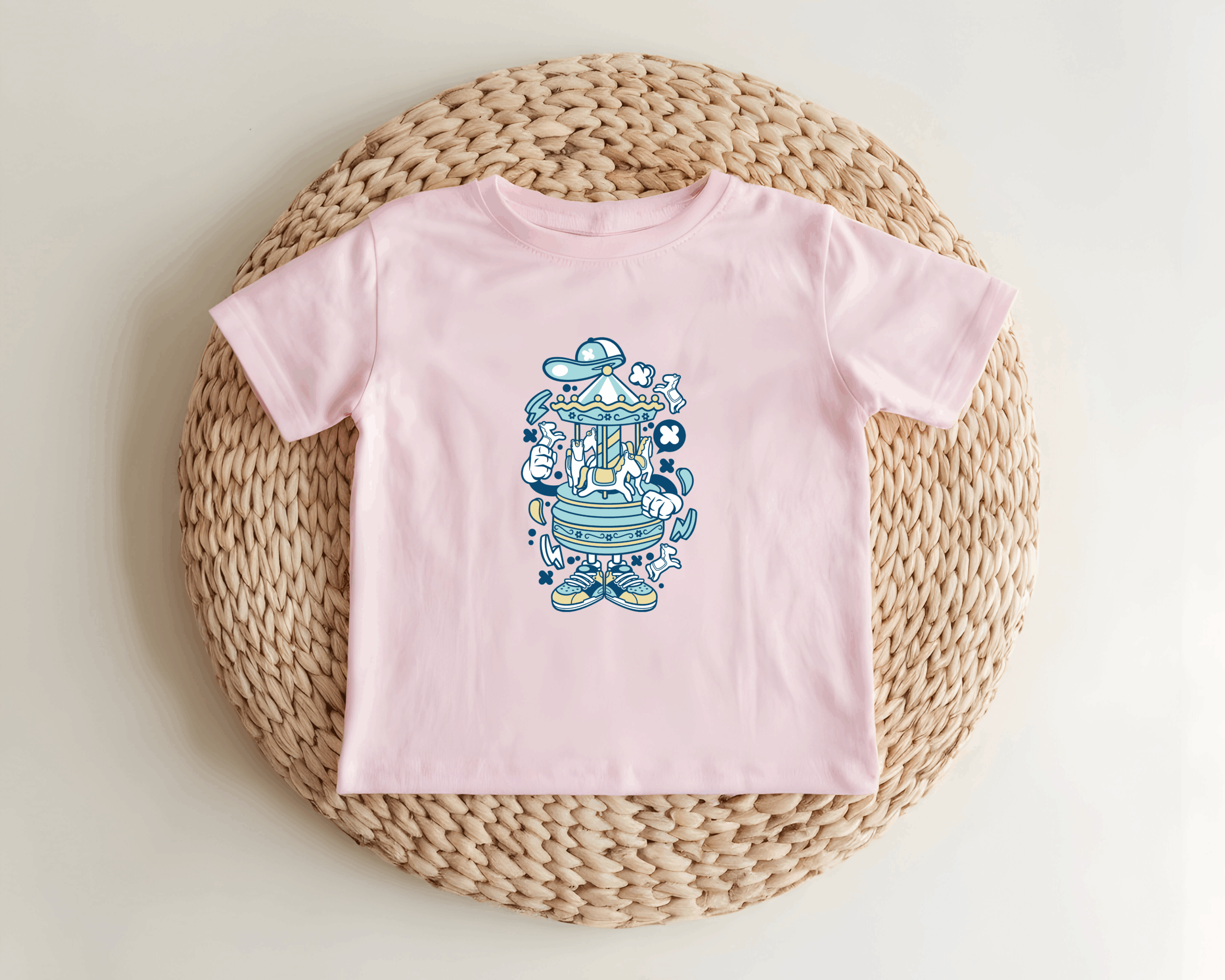Carousel Guy Baby Tee Mockup
