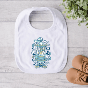 Carousel Guy Baby Bib Mockup