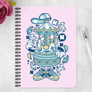 Carousel Guy Spiral Notebook Mockup