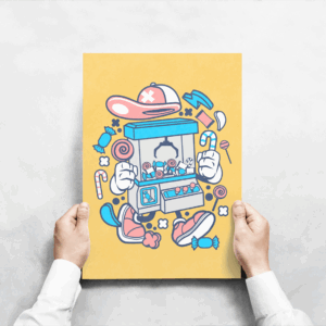 Claw Machine Kid Print Mockup