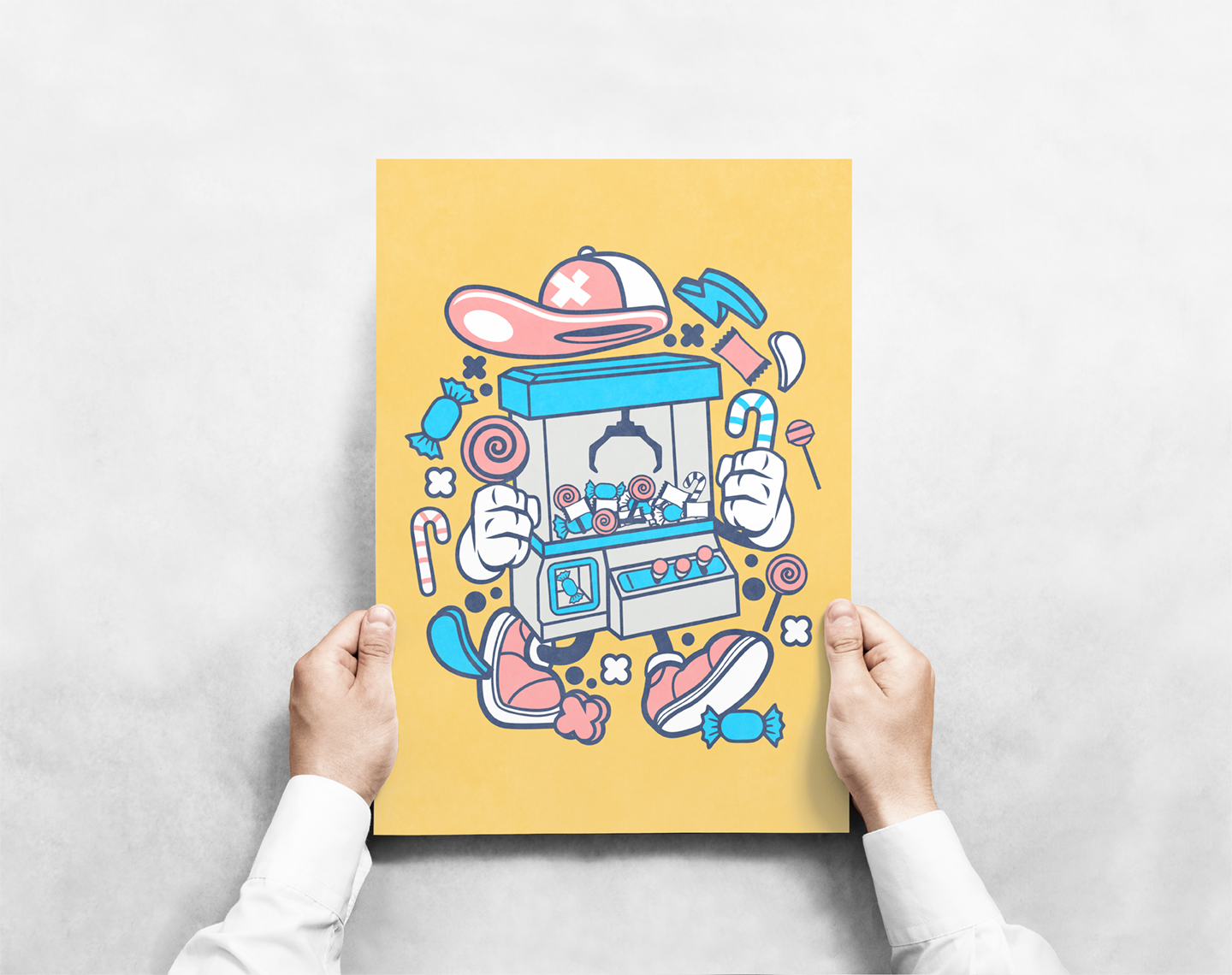 Claw Machine Kid Print Mockup
