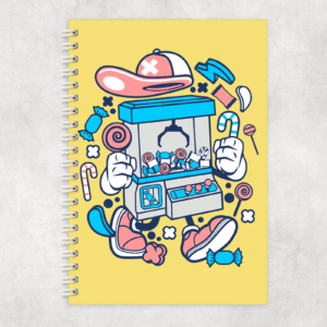Claw Machine Kid Spiral Notebook Mockup