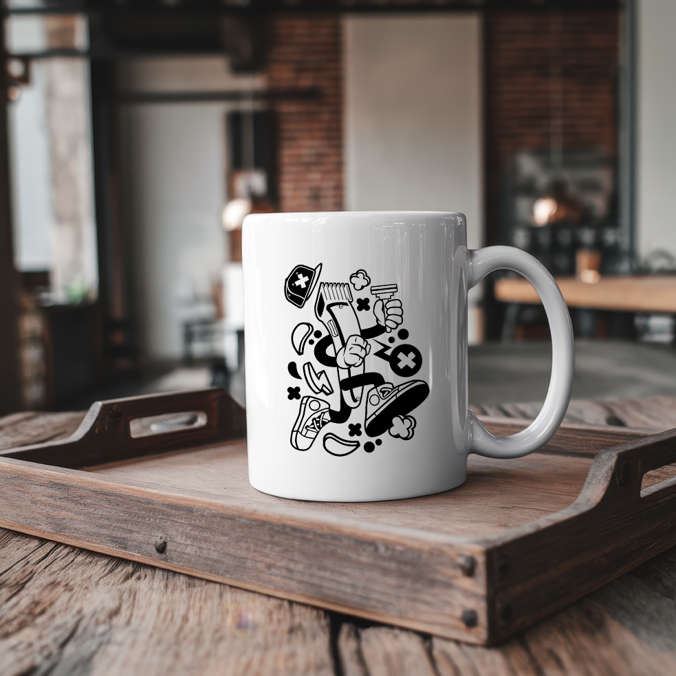 hair clipper guy mug mockup