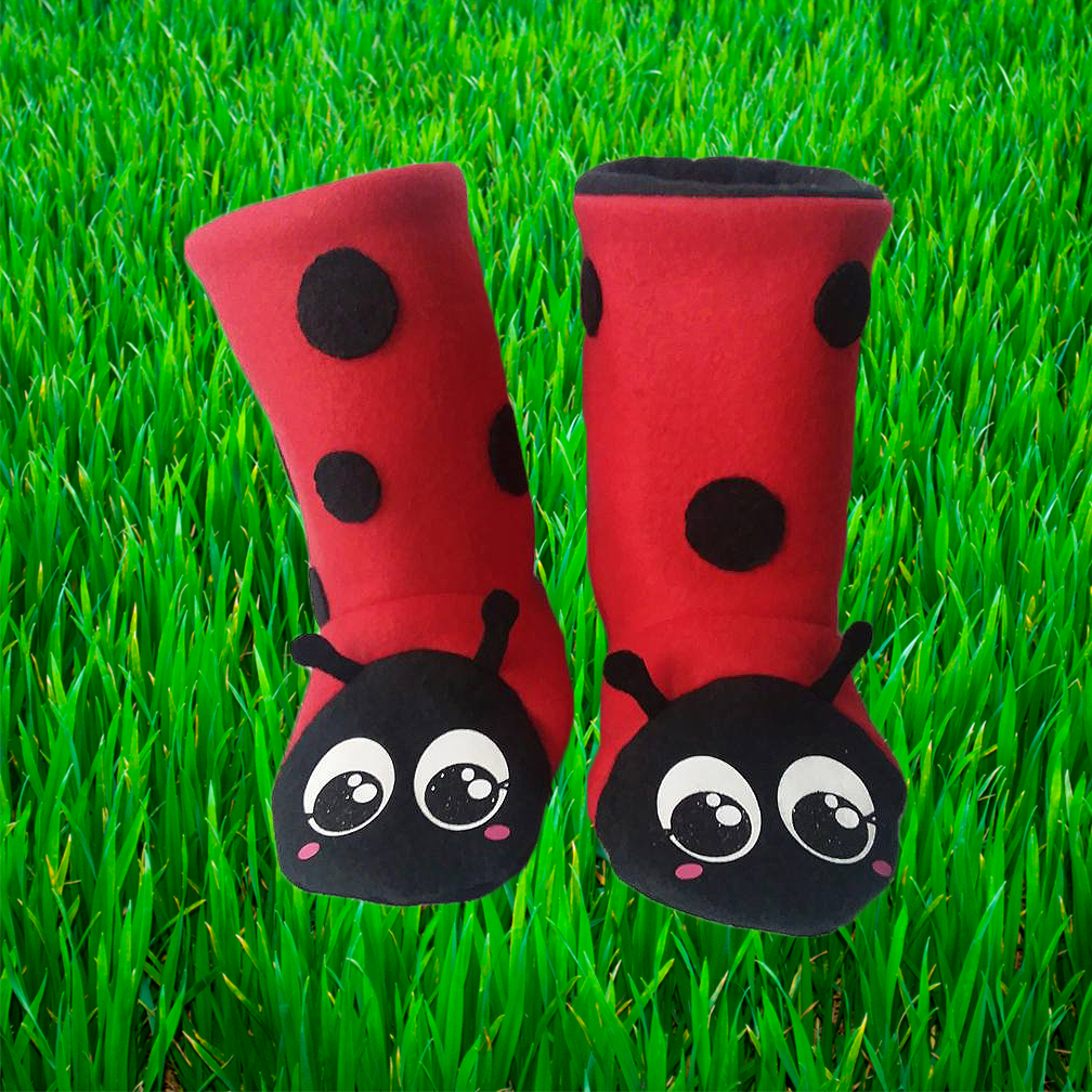 Handmade ladybug boots