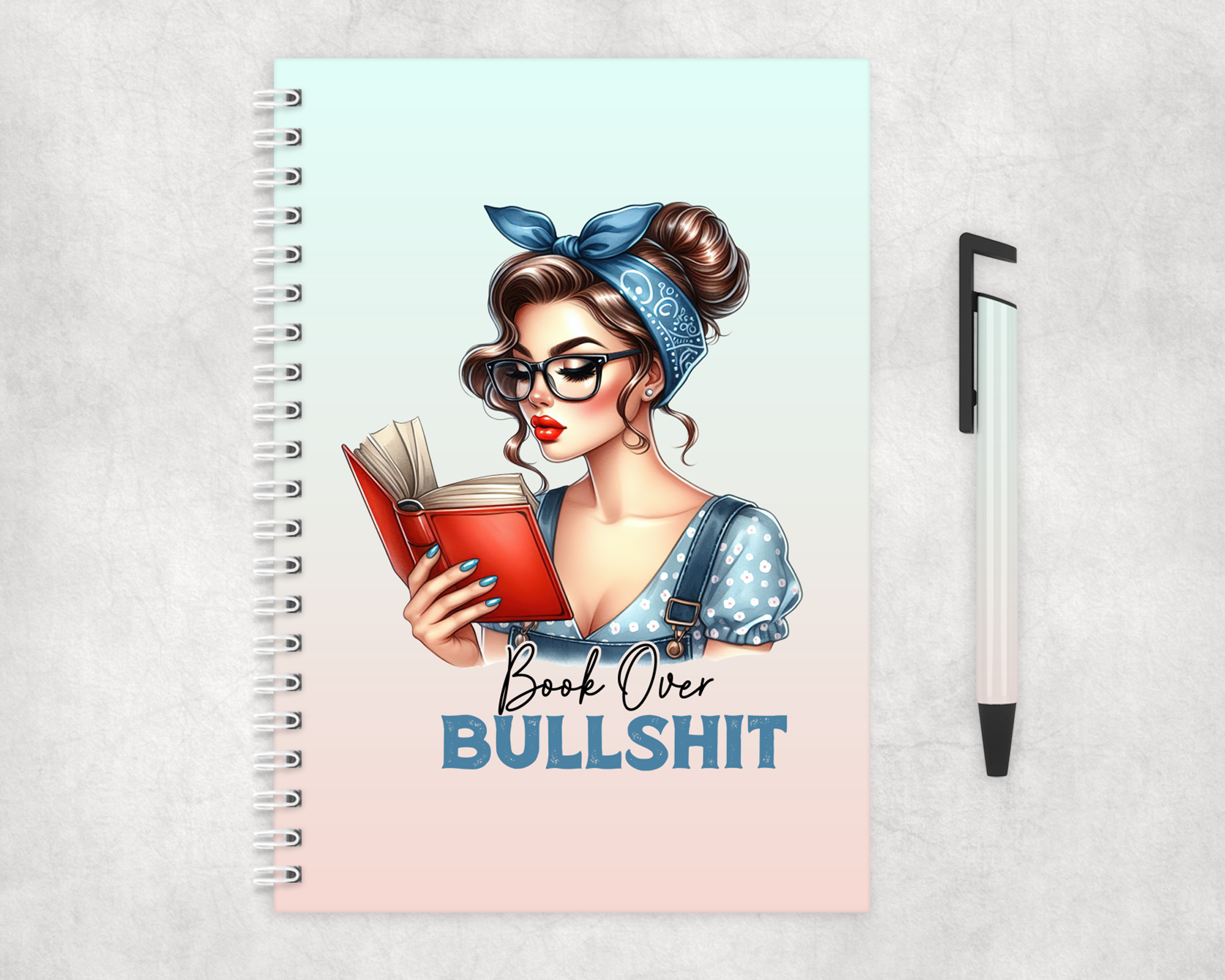Books Over Bullshit Notebook Mockup