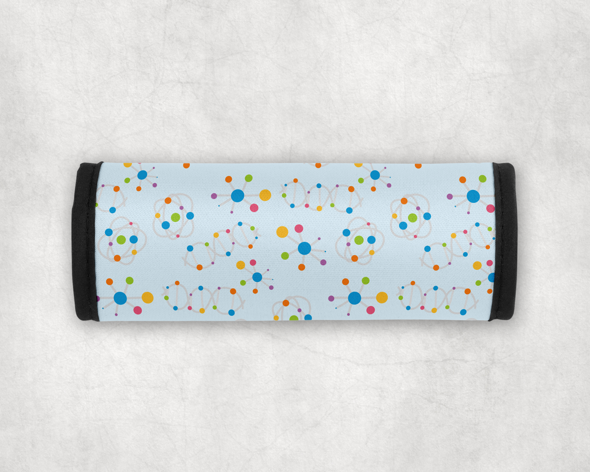 Chemical Structures Pattern Seat Belt Cover Mockup
