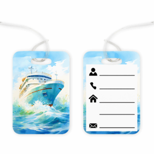 ocean liner bag tag mockup