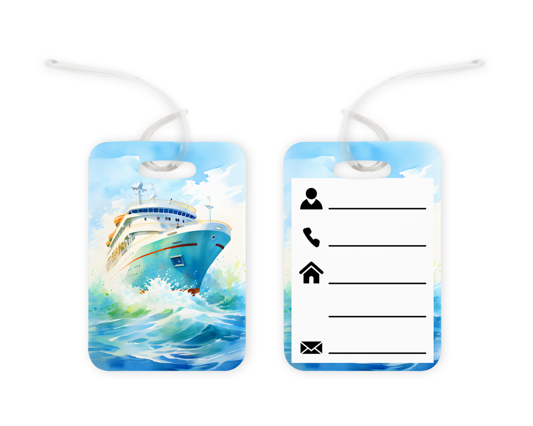ocean liner bag tag mockup