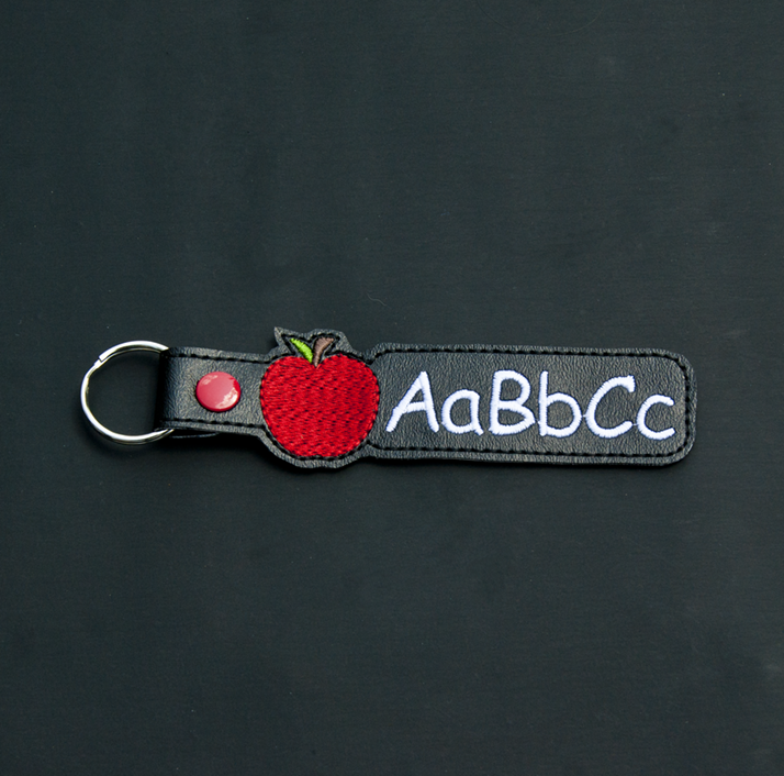 Handmade Apple ABC Key Fob