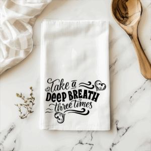 Deep Breaths Hand Towel Mockup