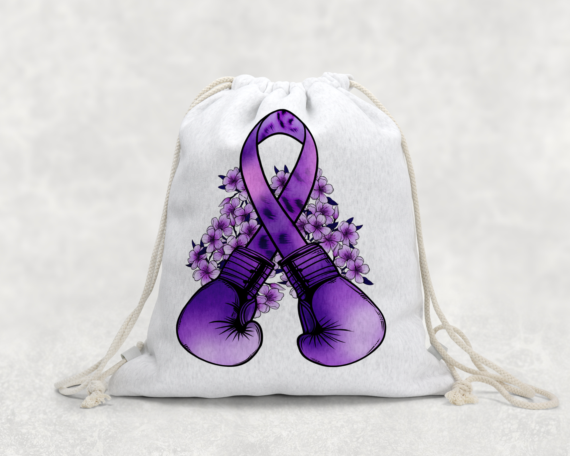 Domestic Violence Fighter Drawstring Bag Mockup