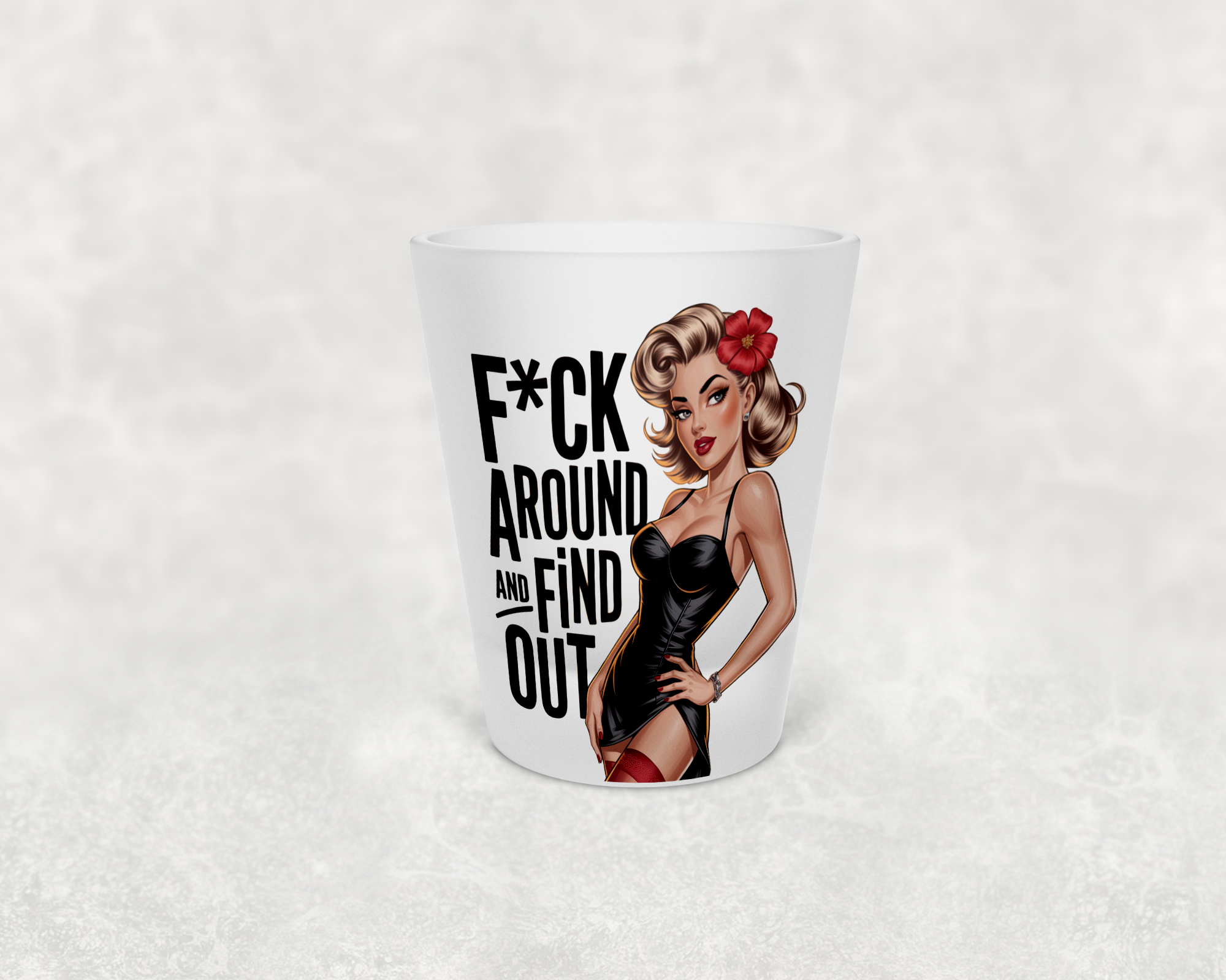 F Around Shot Glass Mockup