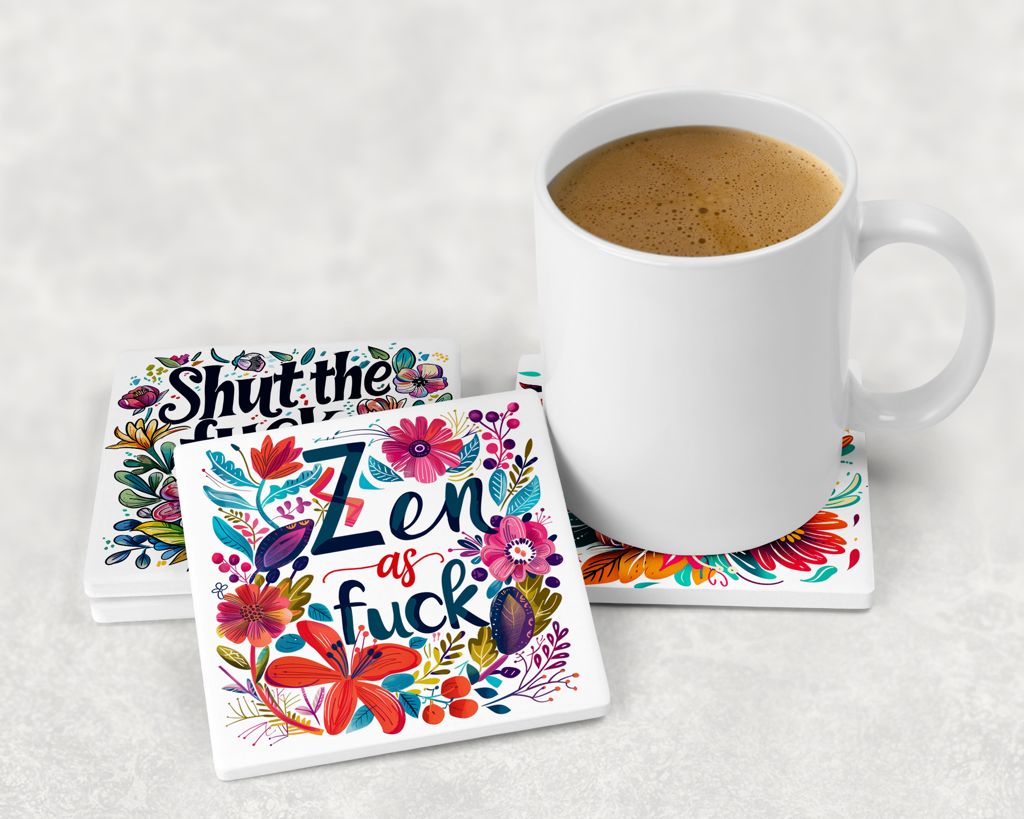 Fuck coaster set mockup