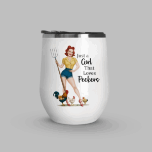 Loves Peckers wine tumbler mockup