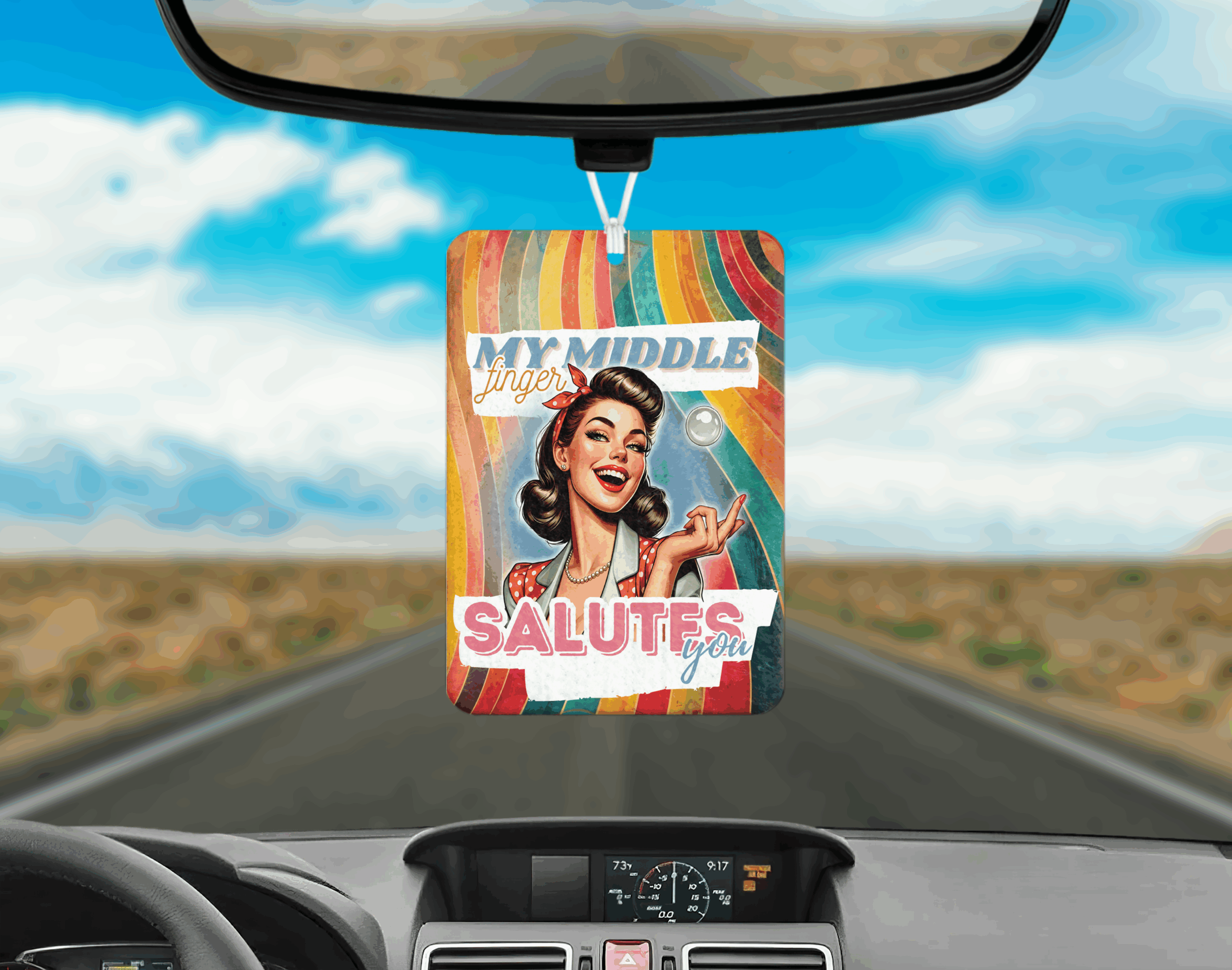 middle finger air freshener mockup