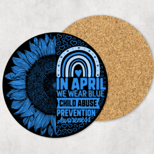 We Wear Blue In April Coaster Mockup