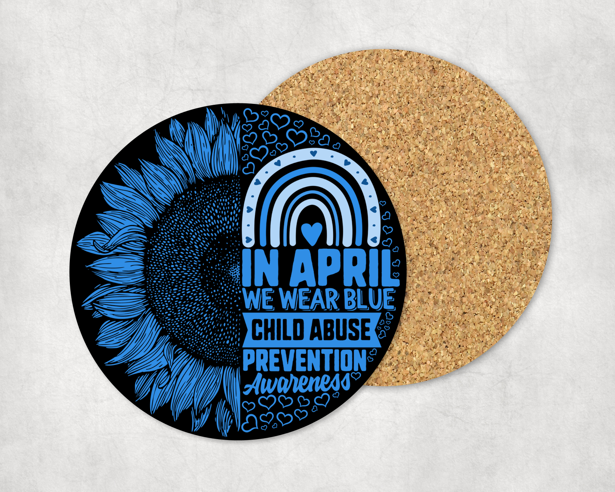 We Wear Blue In April Coaster Mockup