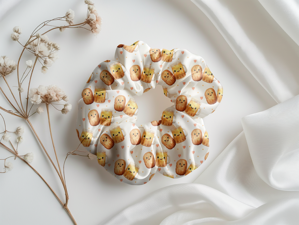 Peanuts & beer buddies scrunchie mockup