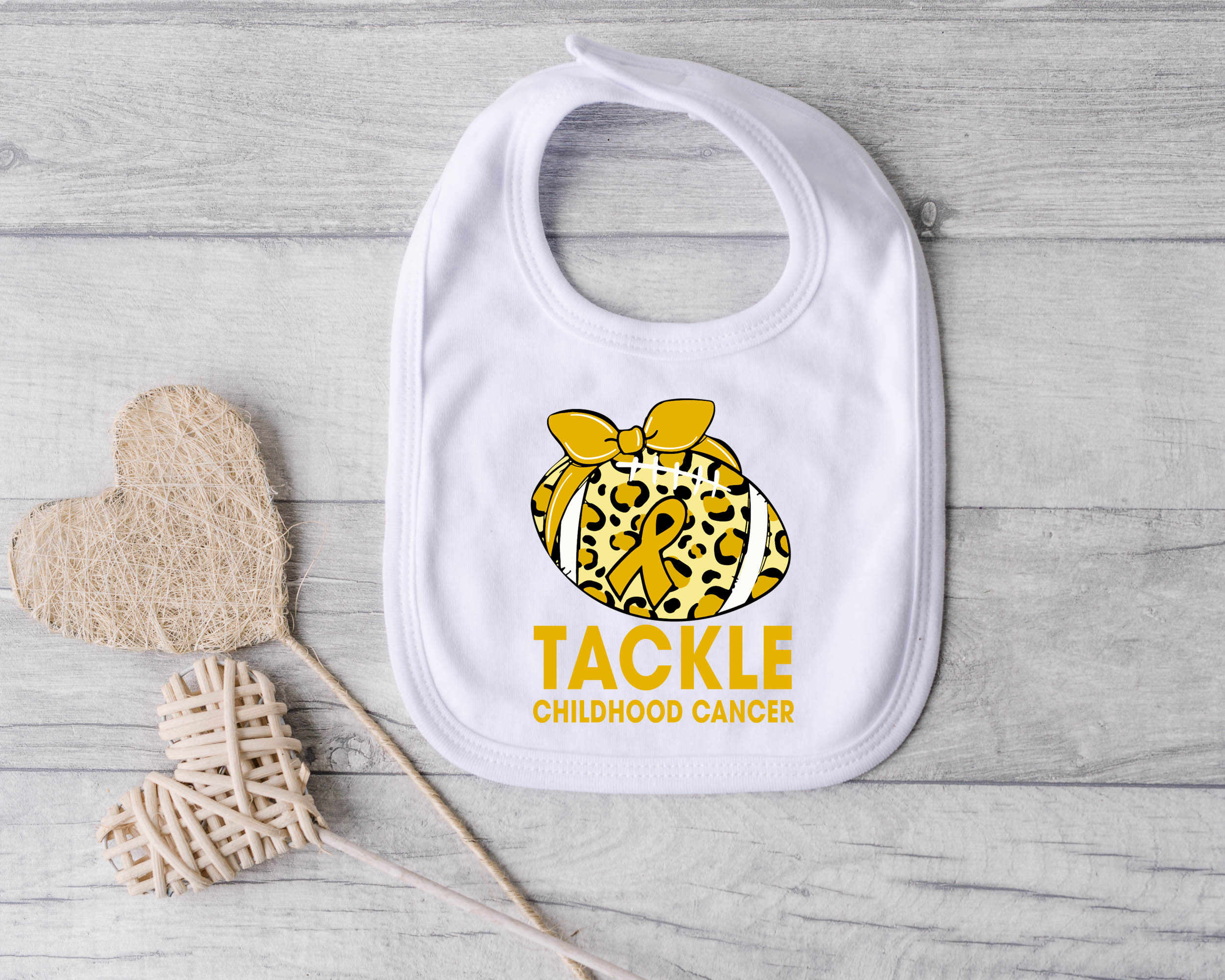 Tackle Childhood Cancer Bib Mockup