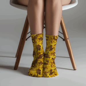 Yellow Ribbons & Bees Sock Mockup