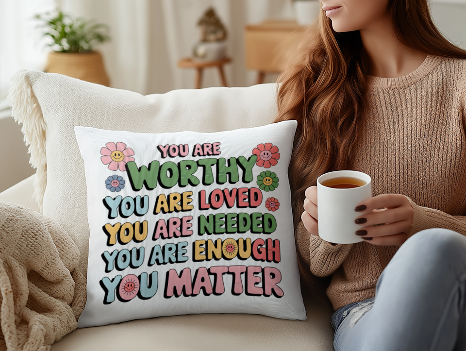 You Are Enough Pillow Mockup