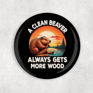 Clean Beaver Button Mockup