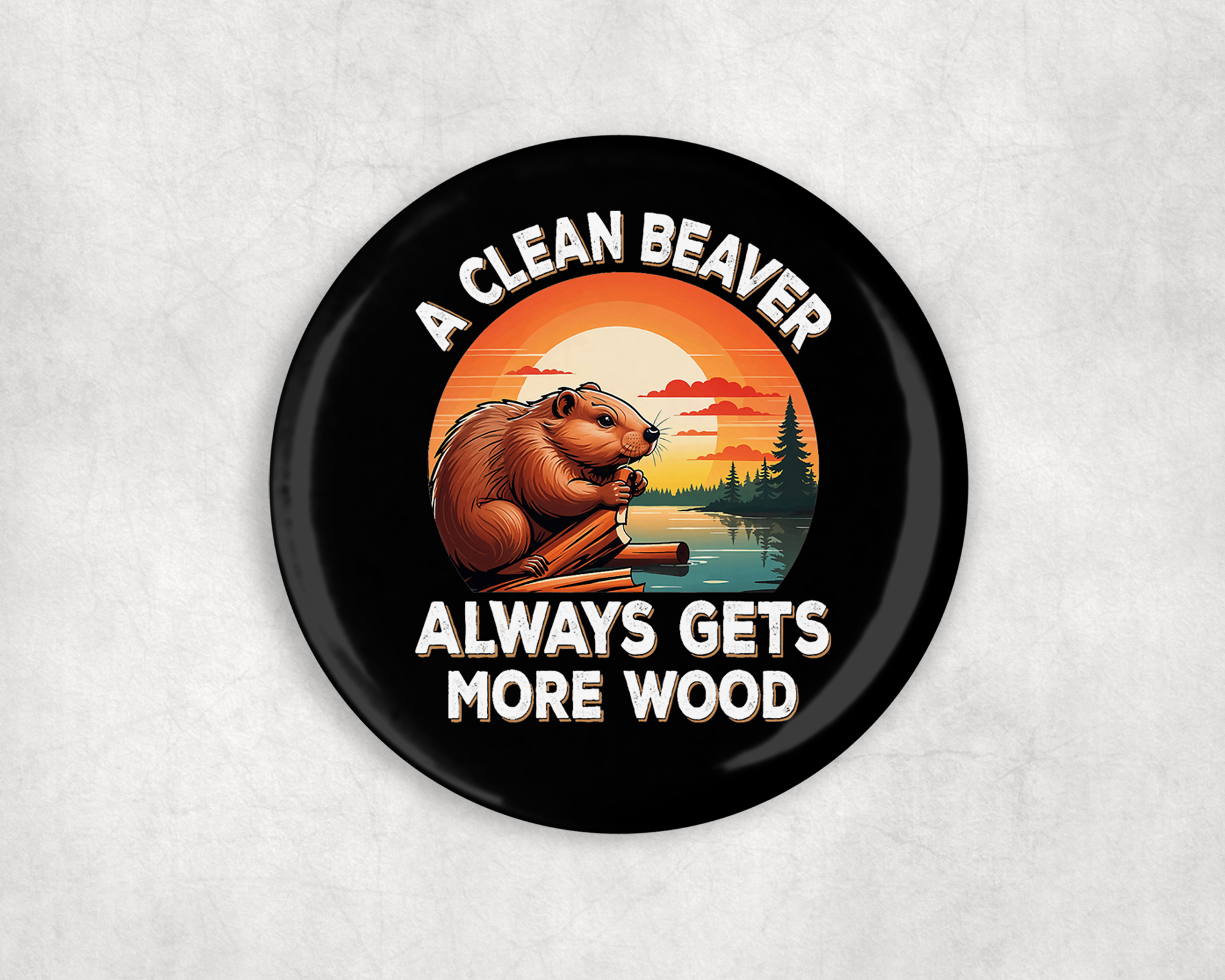 Clean Beaver Button Mockup