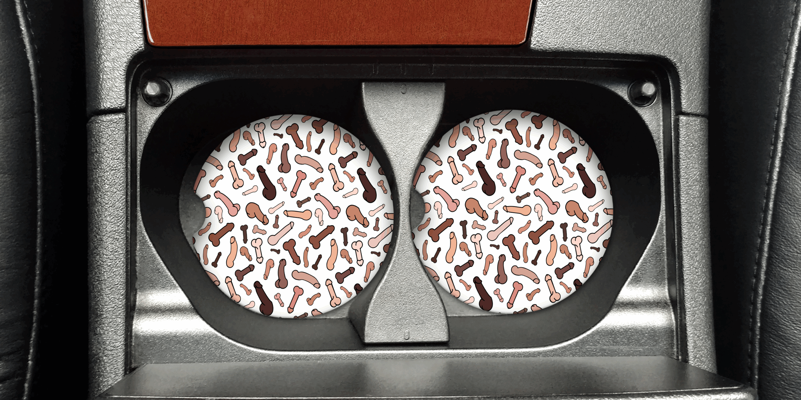 dildo car coaster mockup