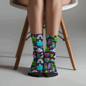 Kawaii Cannabis Socks Mockup