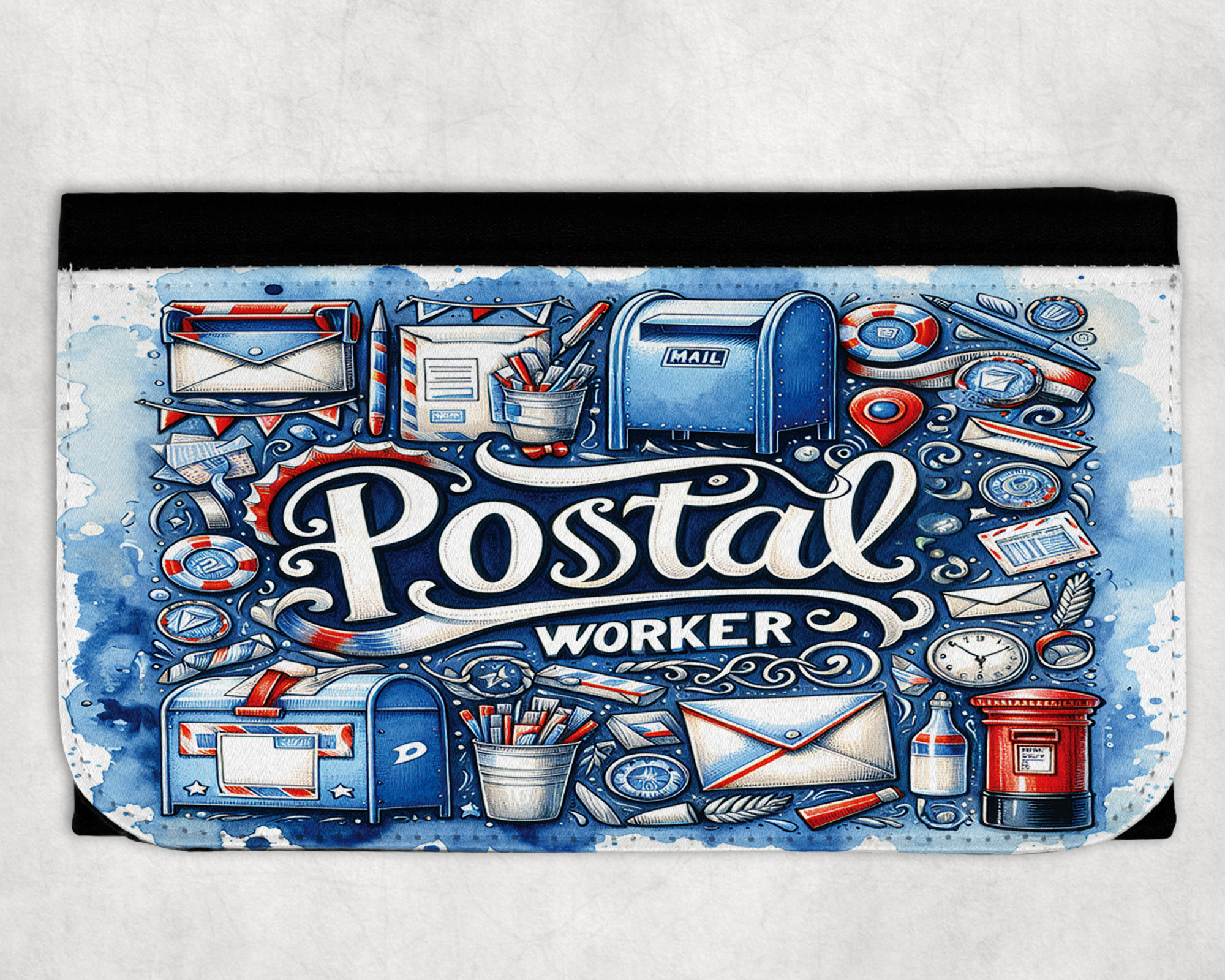 postal worker wallets mockup