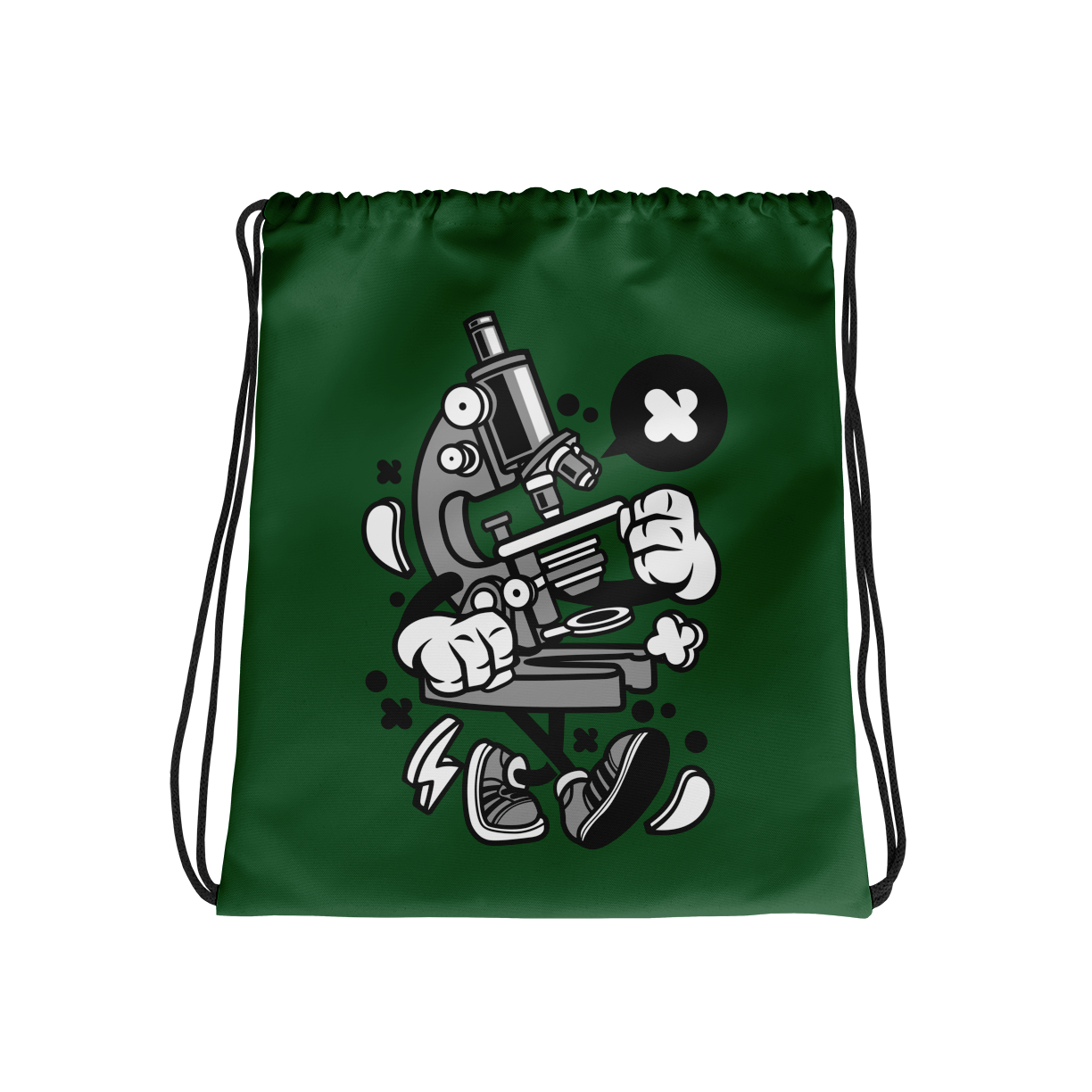 Microscope Cartoon Drawstring Bag Mockup