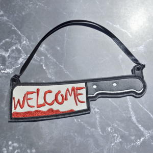 Bloody Welcome Cleaver Door Sign