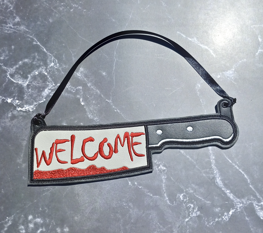 Bloody Welcome Cleaver Door Sign