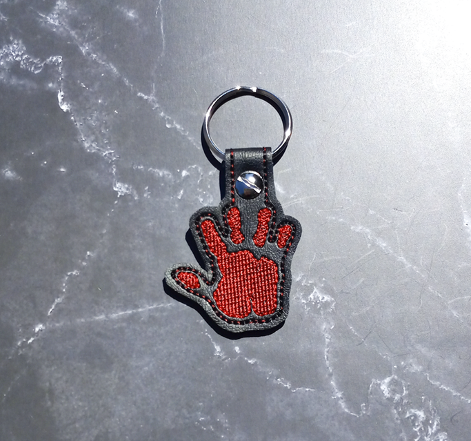Bloody Hand Print Key Fob