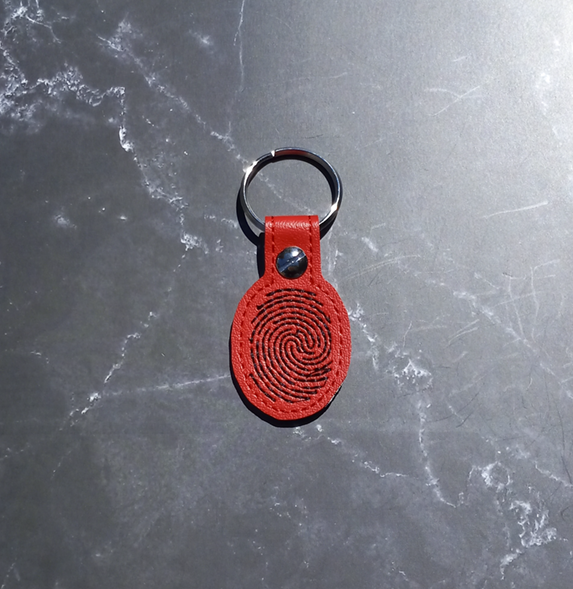 Embroidered Finger Print Key Fob
