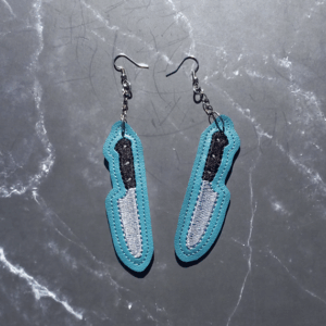 Embroidered Knife Earrings