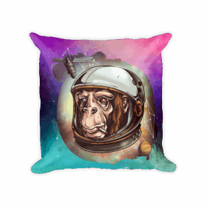 Cosmic Chimp Throw Pillow Mockup