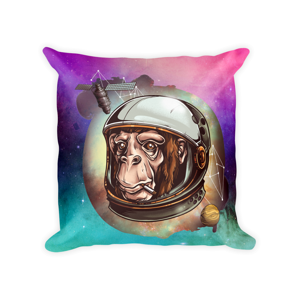 Cosmic Chimp Throw Pillow Mockup