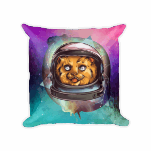 Cosmic Cat Throw Pillow Cover Mockup