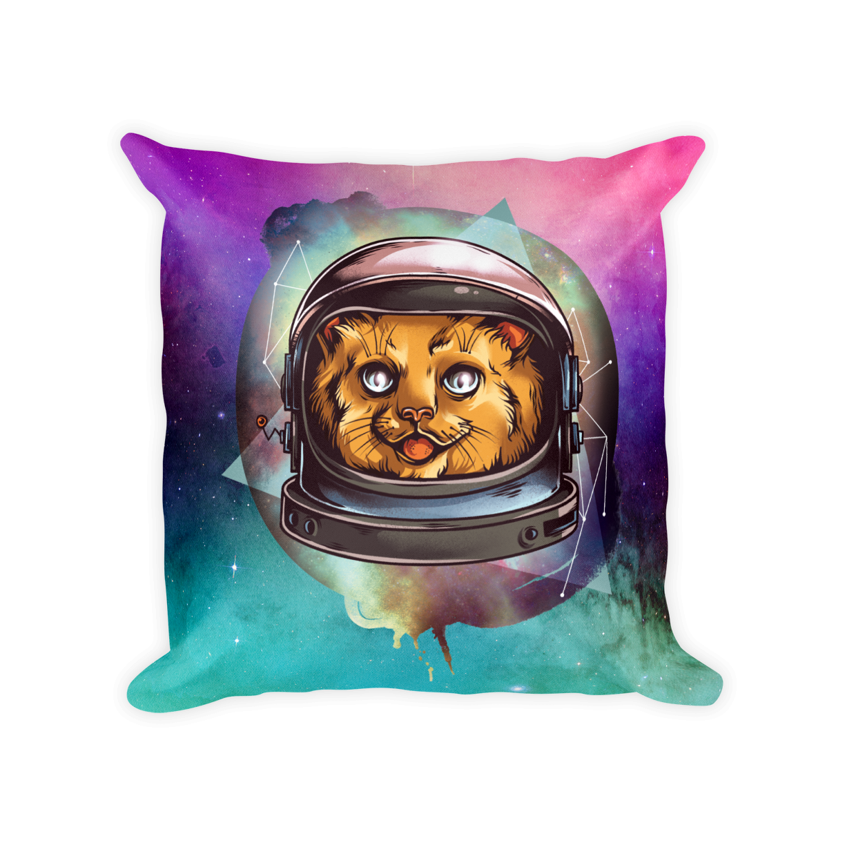 Cosmic Cat Throw Pillow Cover Mockup