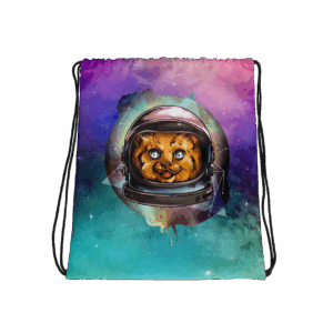 Cosmic Cat Drawstring Bag Mockup