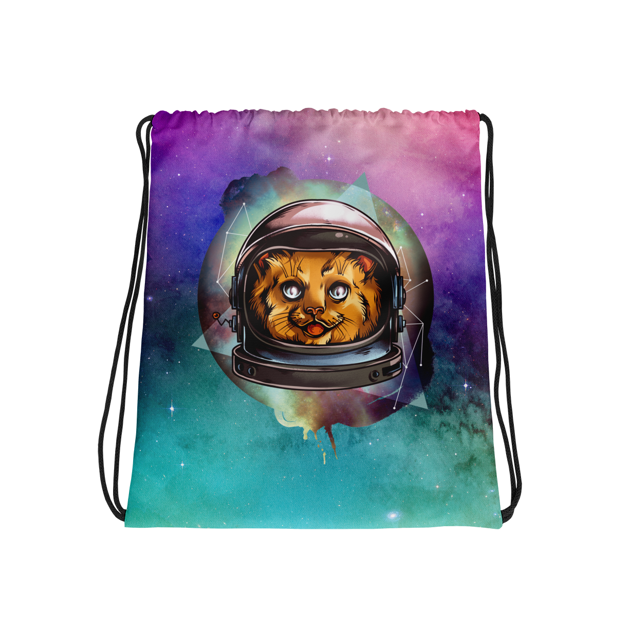 Cosmic Cat Drawstring Bag Mockup