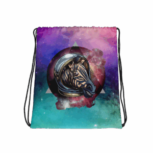Cosmic Zebra Drawstring Bag Mockup