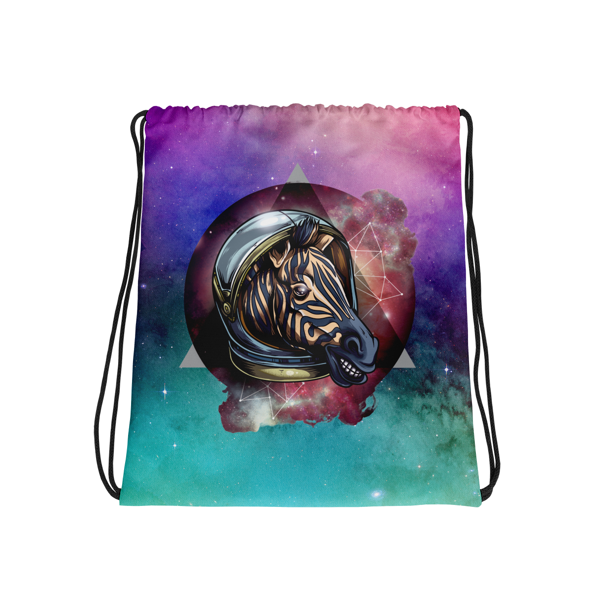 Cosmic Zebra Drawstring Bag Mockup
