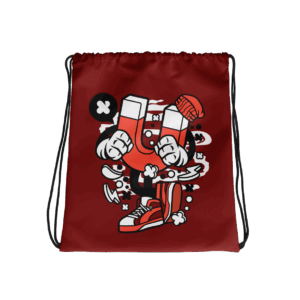 Magnet Cartoon Drawstring Bag Mockup