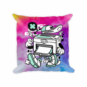 Cartoon Printer Character Pillow Cover Mockup