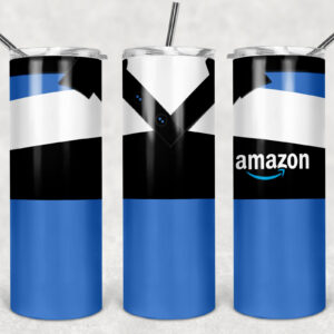 Blue Delivery Uniform Tumbler Mockup